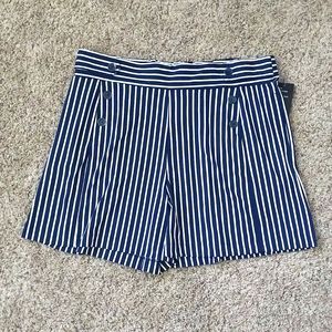 Robert Louis blue and white stripe high waisted shorts